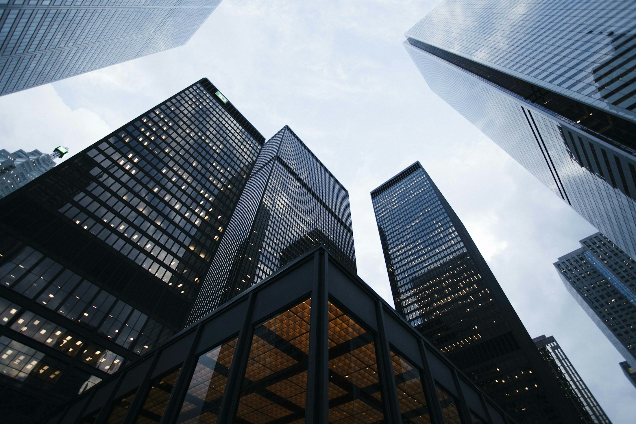 Modern glass commercial office building